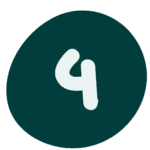 Wild Muse Wellness logo with a stylized number 4 in white on a dark teal background.